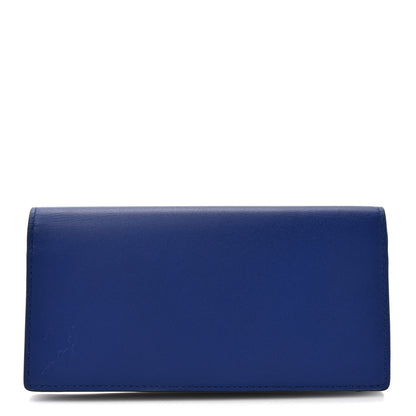 Burberry Calfskin Cavendish Continental Wallet Blue 1 of 8