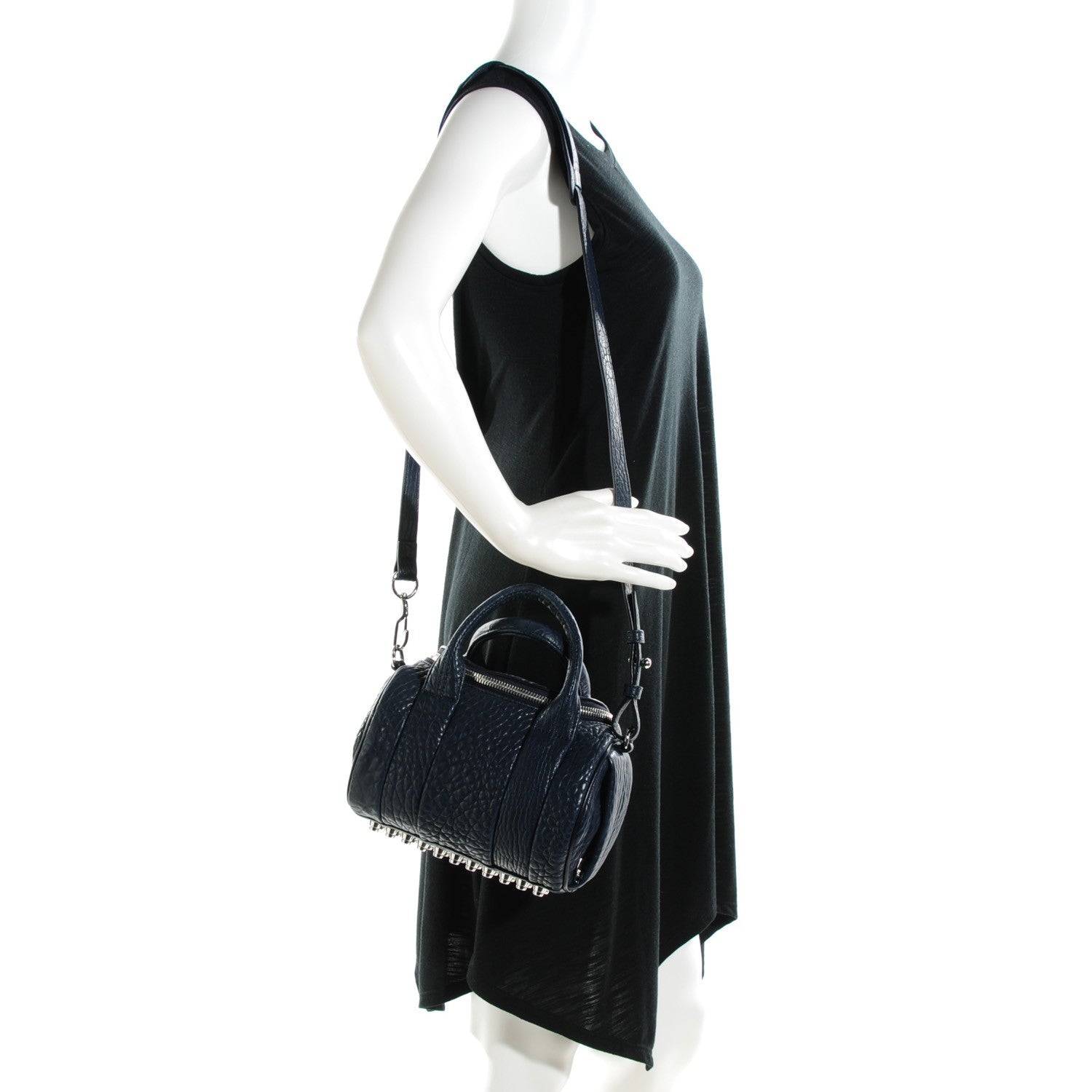 Alexander Wang Pebbled Lambskin Mini Rockie Navy 2 of 8