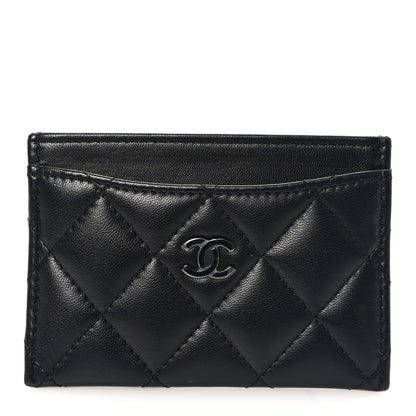 Chanel Pearly Lambskin Quilted Card Holder So Black 1 of 8