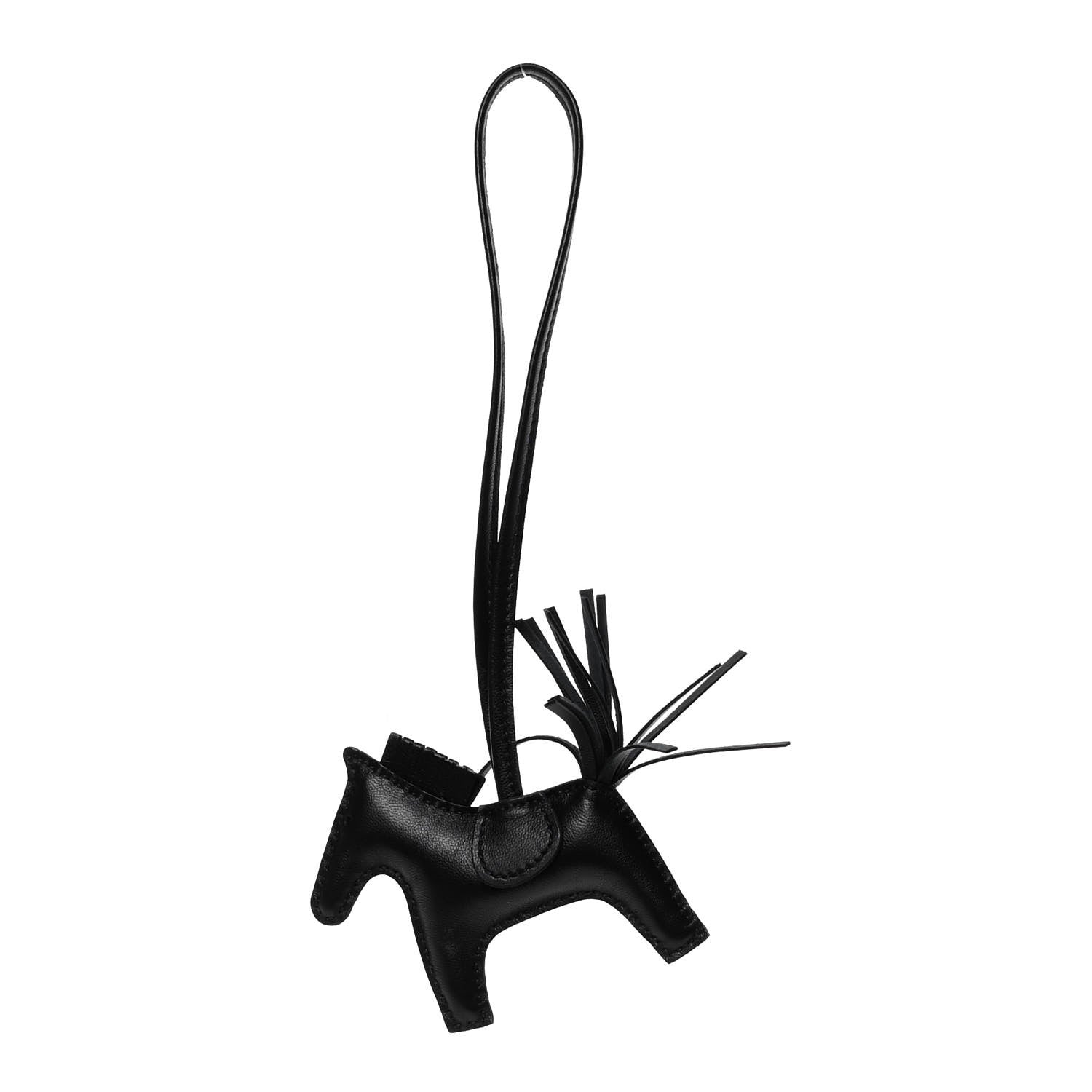Hermes Milo Lambskin Grigri Rodeo Horse Bag Charm PM So Black 1 of 4