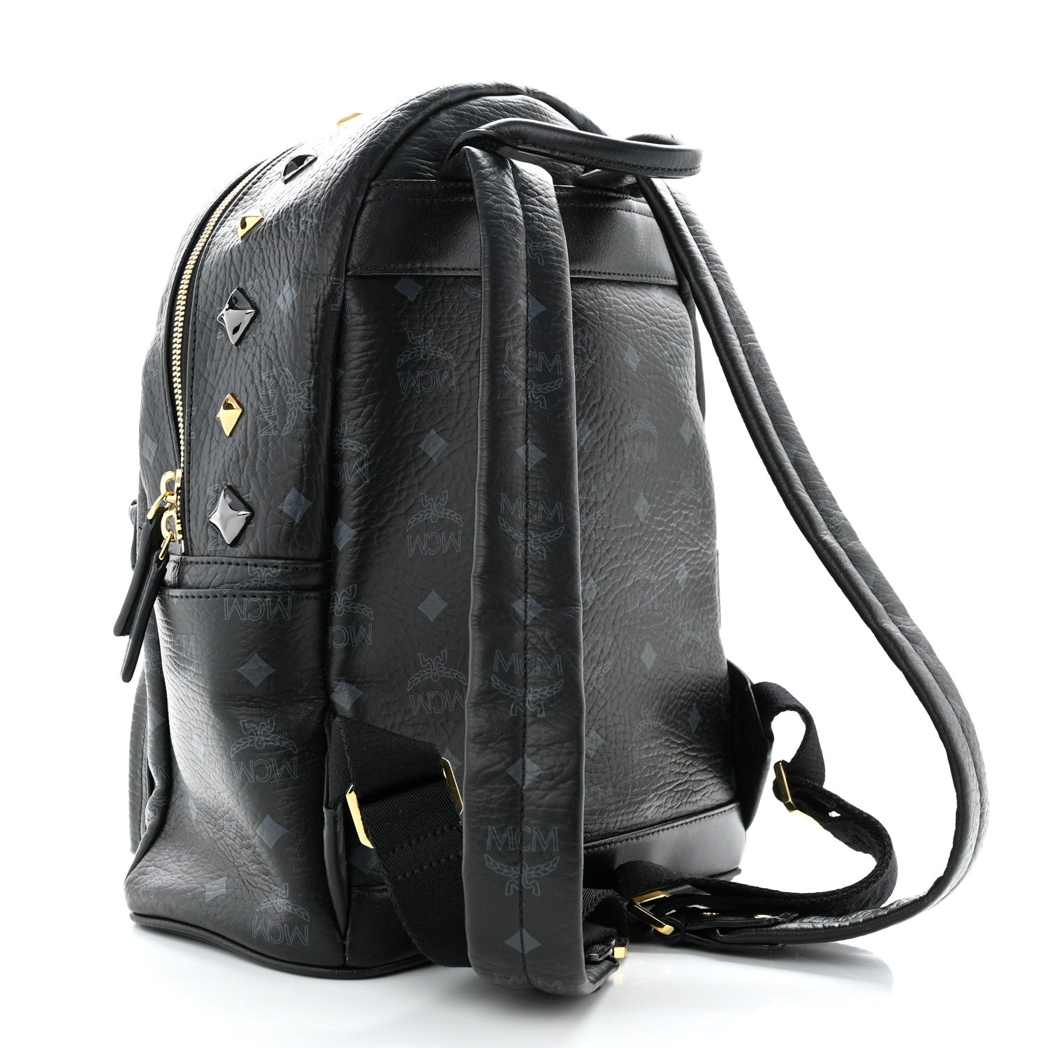 MCM Visetos Studded Small Stark M Backpack Black 3 of 10