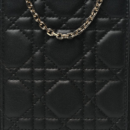 Christian Dior Lambskin Cannage Lady Dior Phone Holder Black 8 of 11