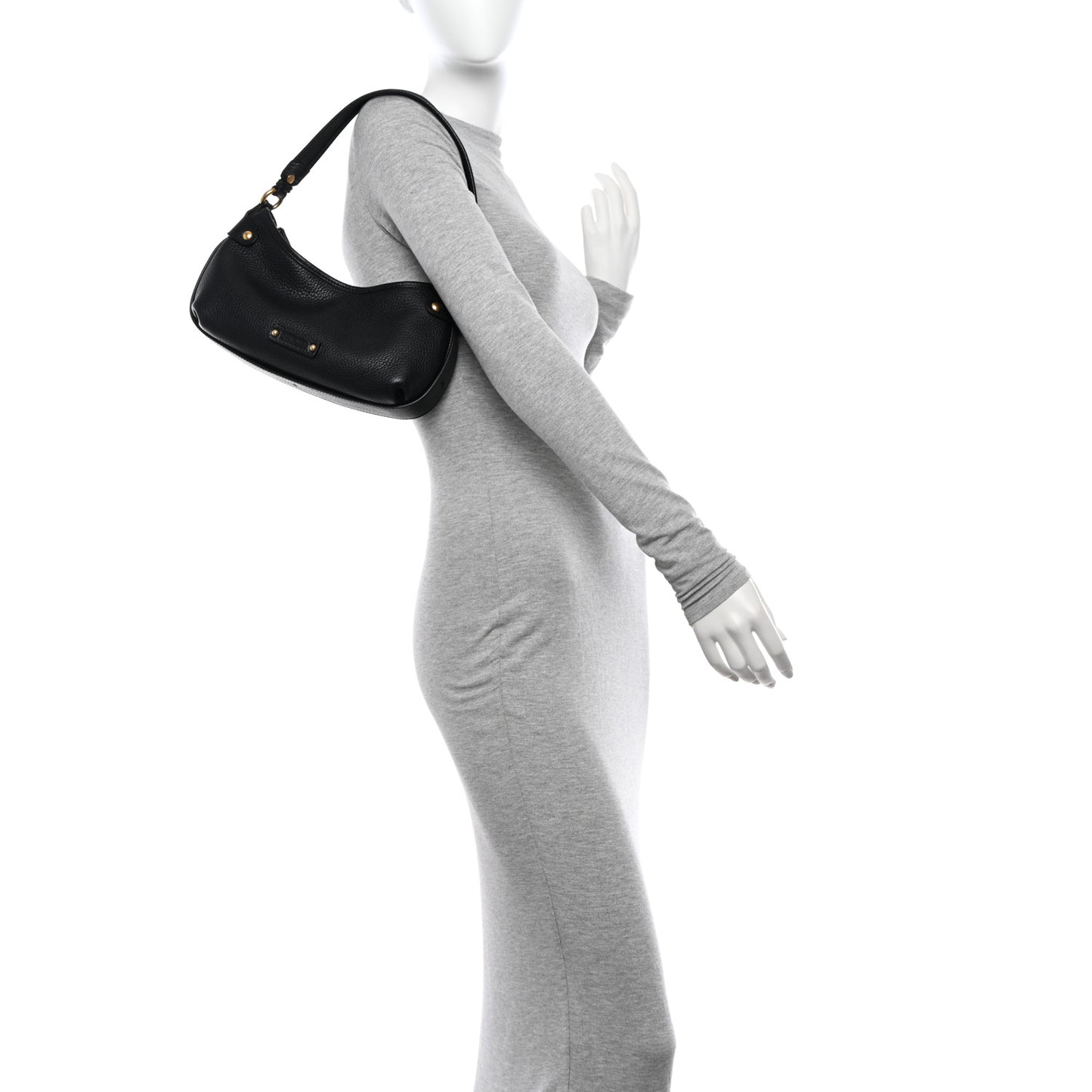 Pebbled Calfskin Suede Small Gancini Shoulder Bag