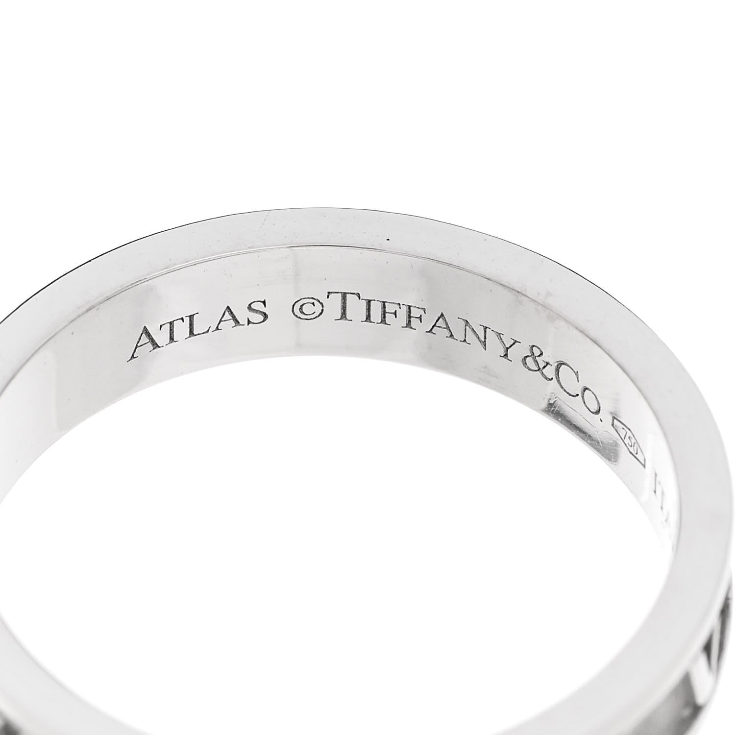 Tiffany 18k White Gold Diamond Atlas Ring 56 7.5 4 of 5