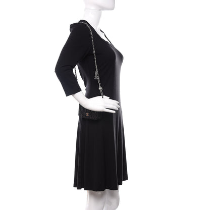 Chanel Caviar Camellia Embossed Chain Belt Bag Black 2 of 12