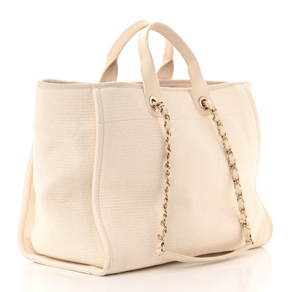 Chanel Mixed Fibers Medium Deauville Tote White 4 of 15