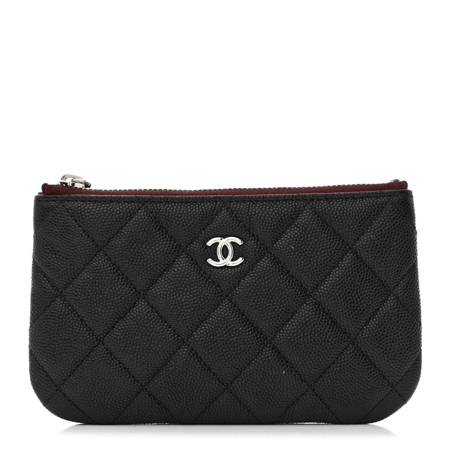 Caviar Quilted Small Cosmetic Case Black