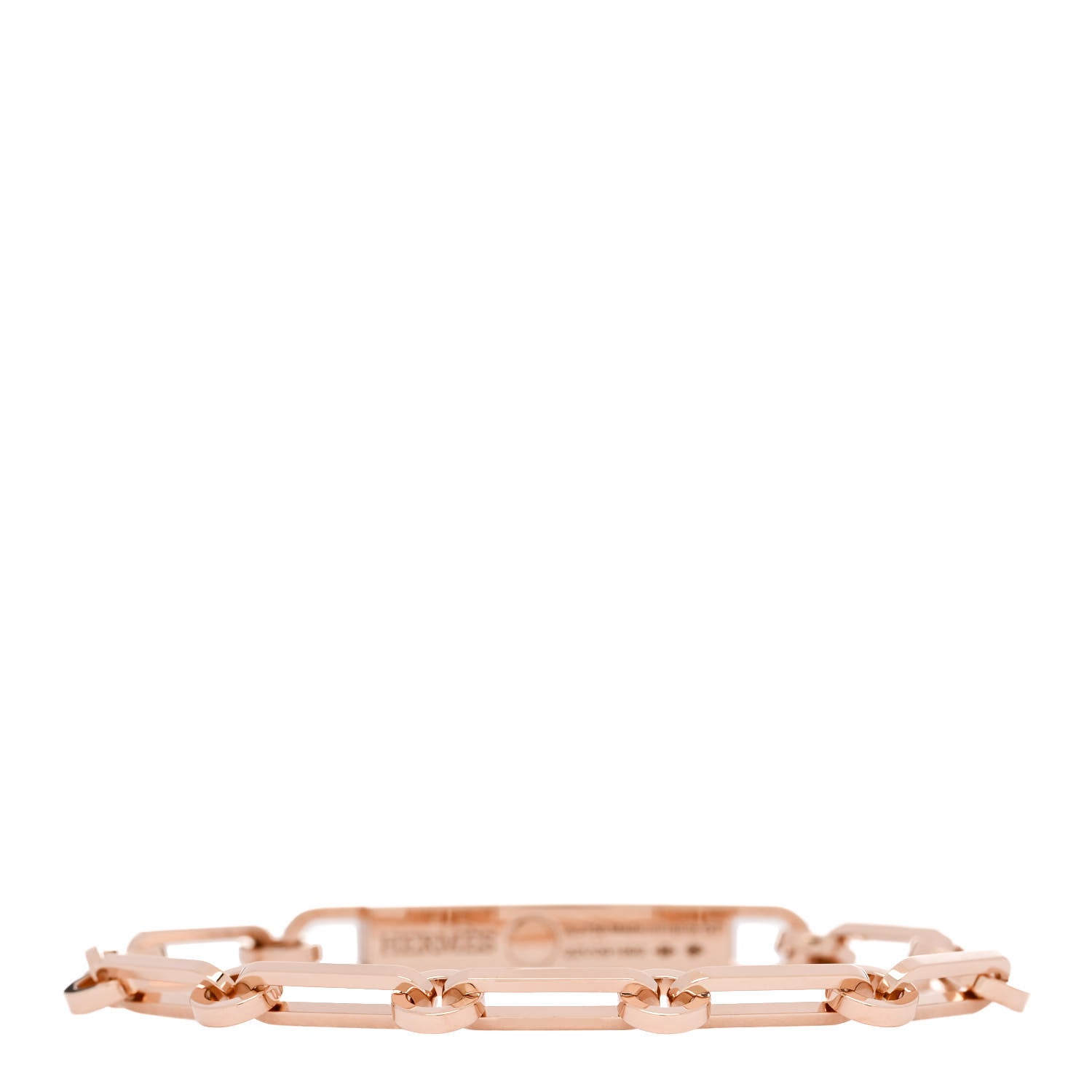 Hermes 18K Rose Gold Diamond Pave PM Kelly Chaine Bracelet ST 2 of 4