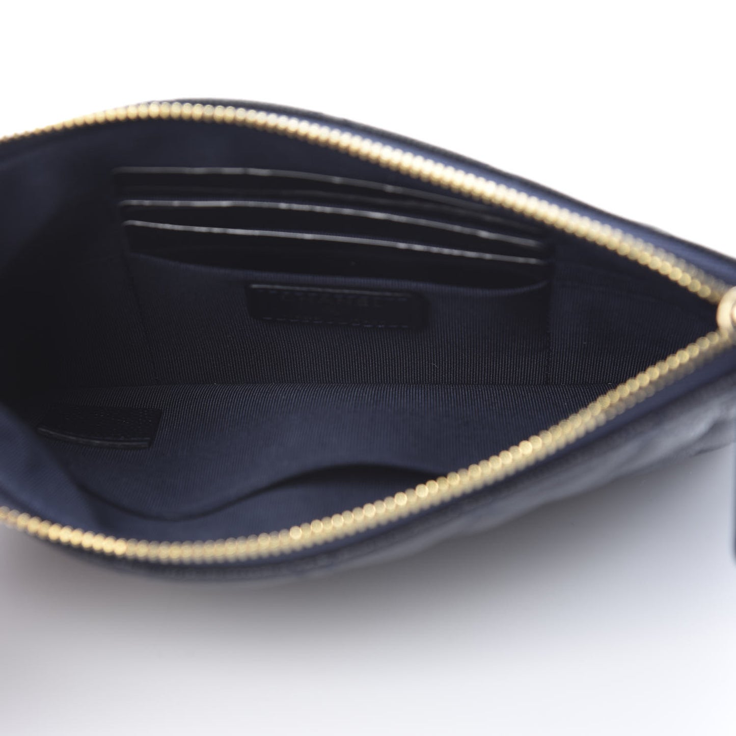 Caviar Quilted Cosmetic Case Navy