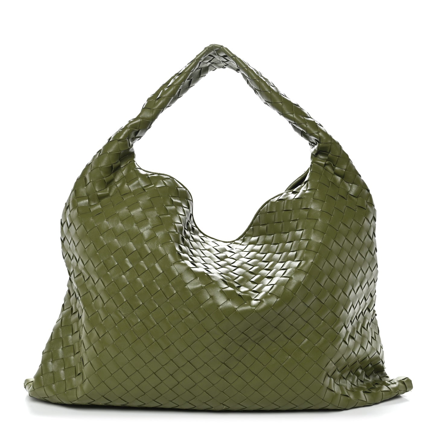 Calfskin Intrecciato Large Hop Matcha