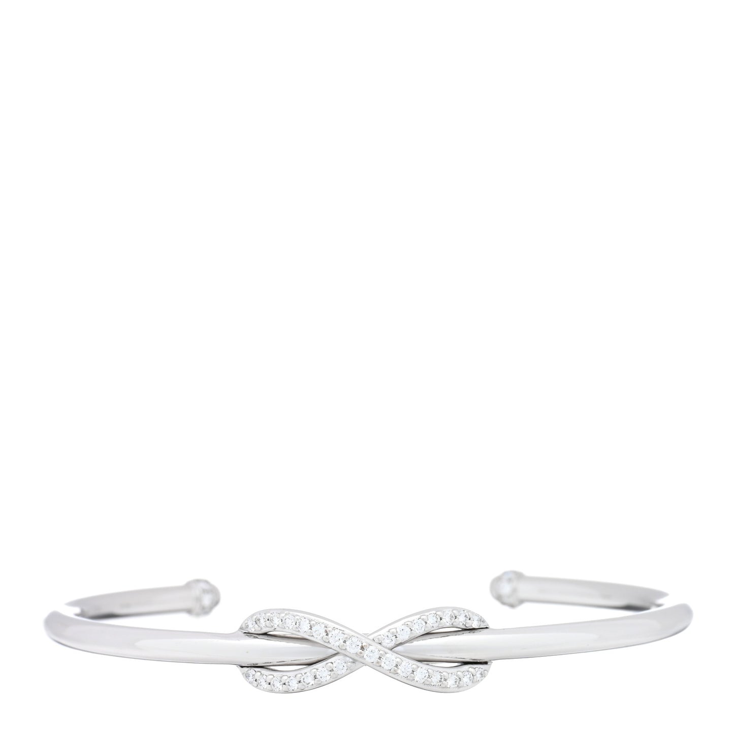 18K White Gold Diamond Infinity Cuff Bracelet