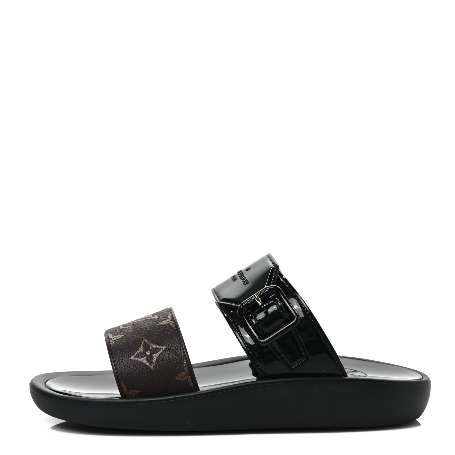 Louis Vuitton Monogram Sunbath Flat Mule Sandals 37 Black 1 of 7