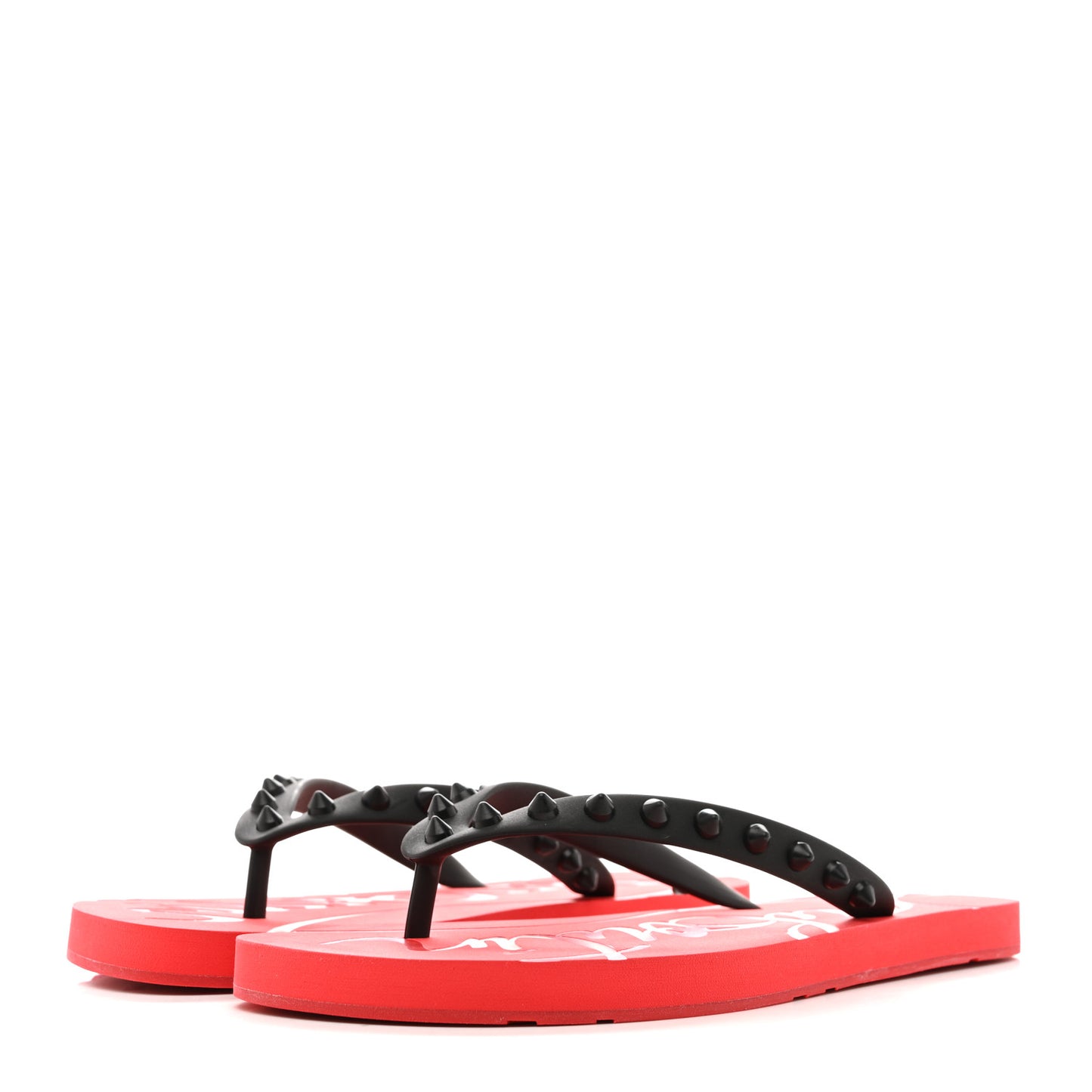 Rubber Spike Loubi Donna Flip Flop 36 Black Red
