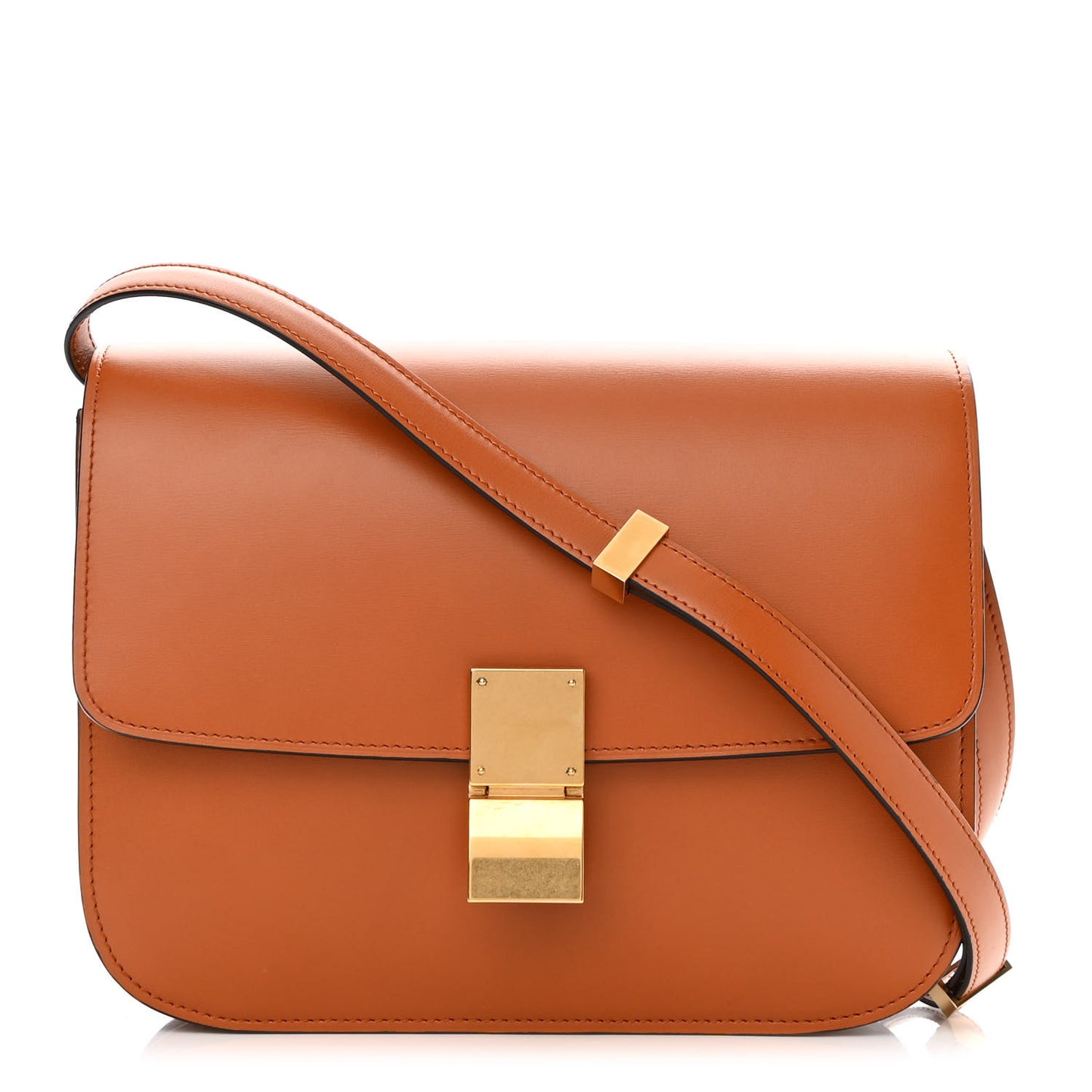 Box Calfskin Medium Classic Box Flap Bag Chestnut