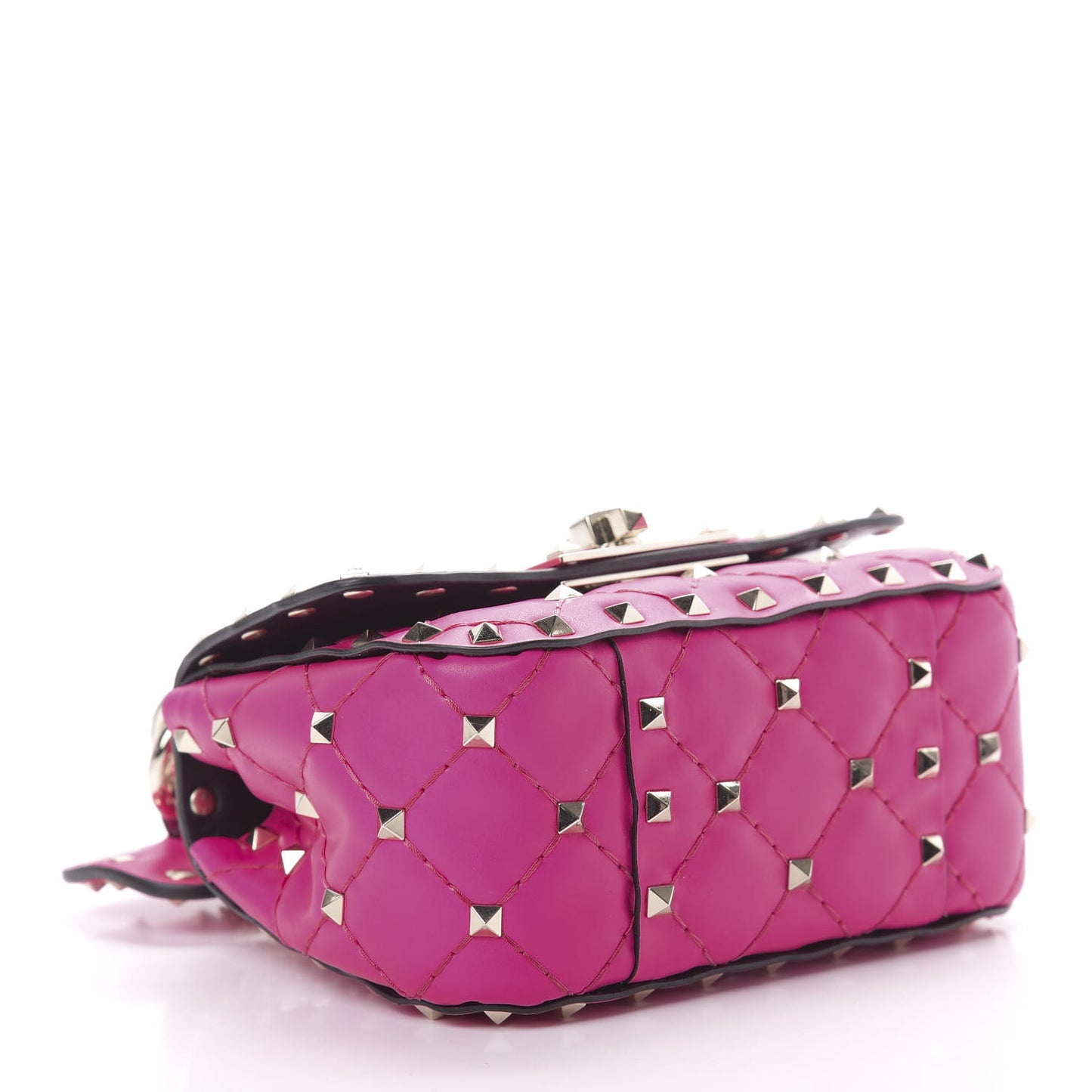 Calfskin Micro Rockstud Spike Shoulder Bag Azalea