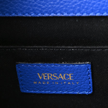 Versace Grainy Calfskin Virtus Chain Crossbody Blue 6 of 8