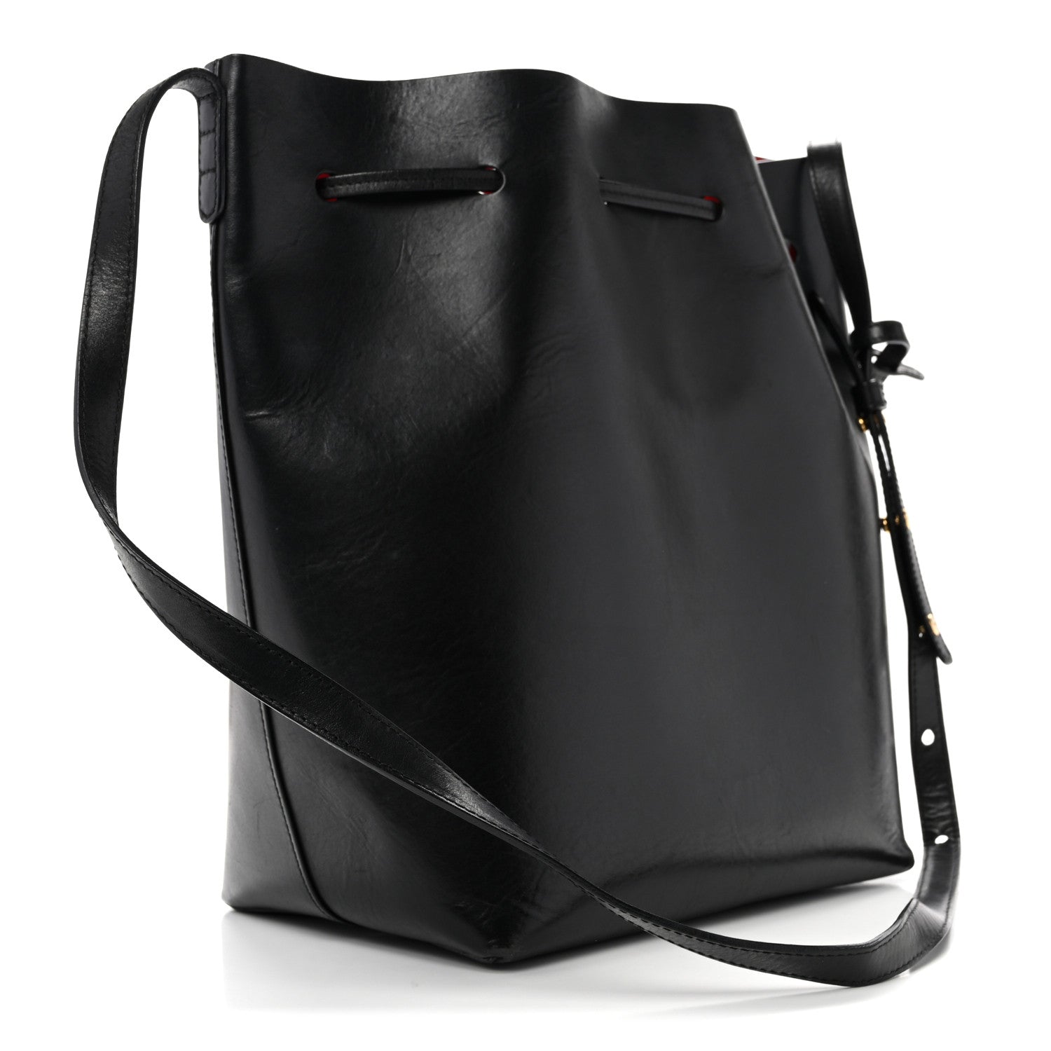 Mansur Gavriel Vegetable Tanned Calfskin Bucket Bag Black Flamma 4 of 15