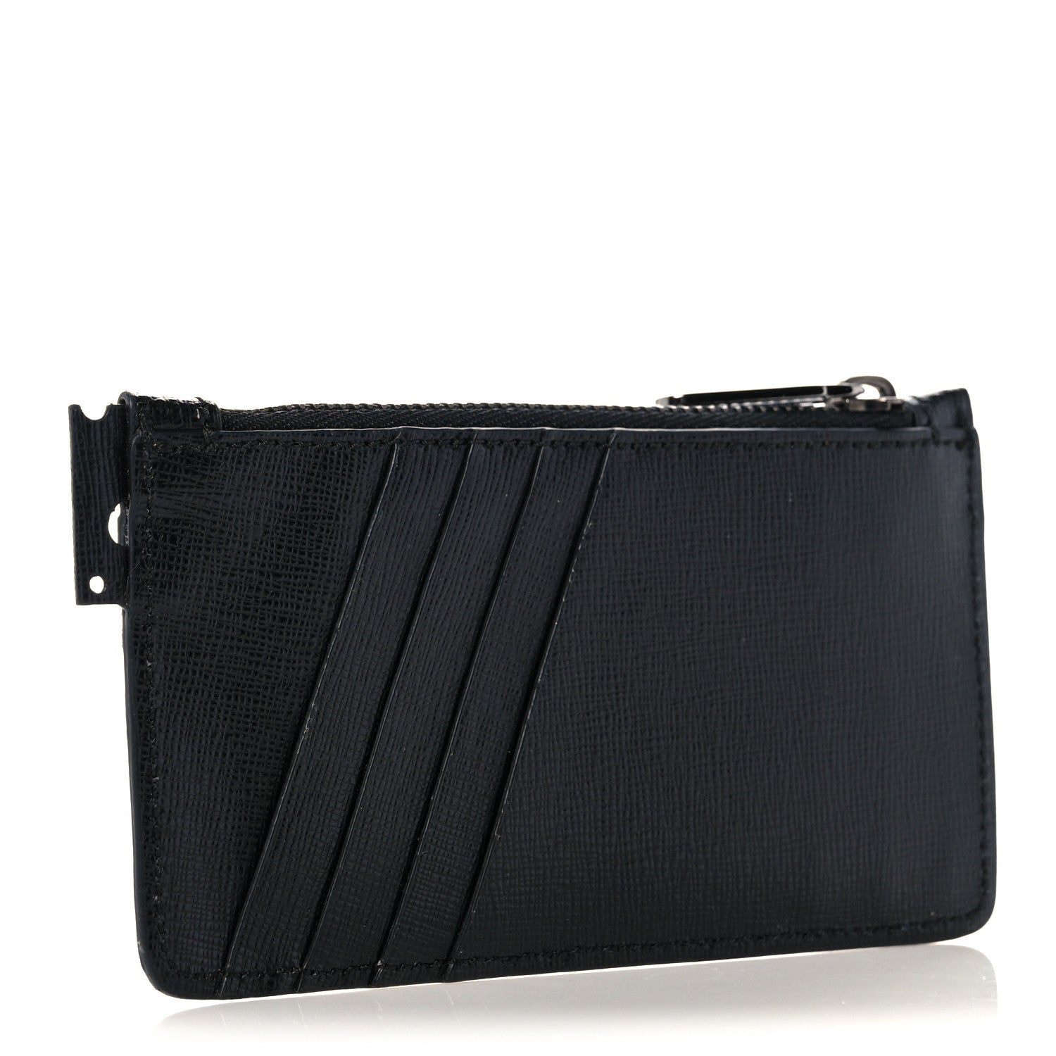 Off-White Calfskin Logo Zip Card Holder Black 3 of 12