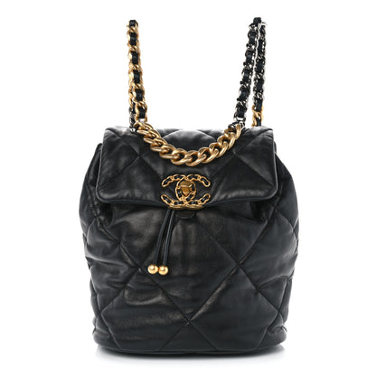 Chanel Lambskin Quilted Chanel 19 Backpack Black 1 of 10