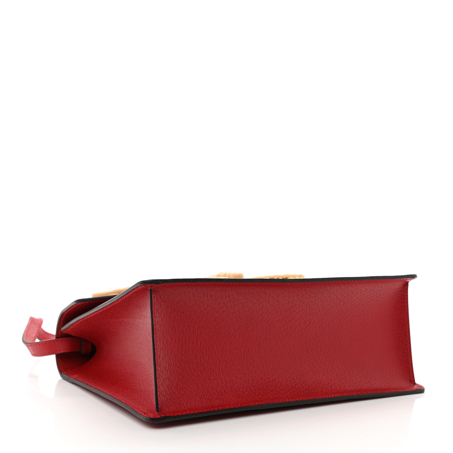 Calfskin Bamboo Web Medium Falena Moth Top Handle Bag Hibiscus Red