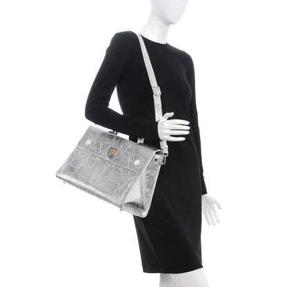 Christian Dior Metallic Calfskin Large Diorever Flap Silver 2 of 15