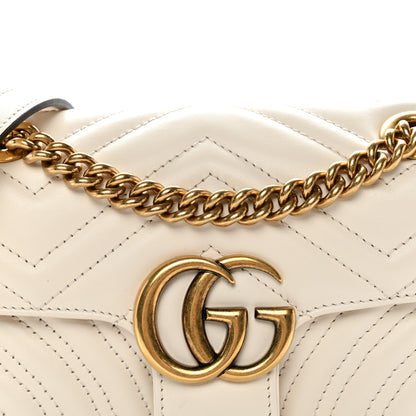 Gucci Calfskin Matelasse Mini GG Marmont Shoulder Bag White 7 of 9