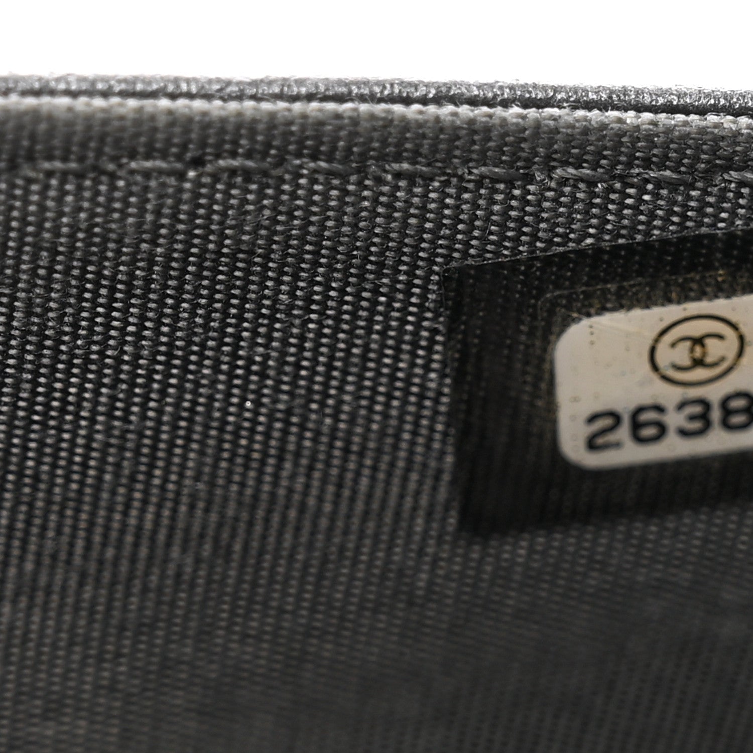 Chanel Iridescent Calfskin Velvet Stripe Wallet On Chain WOC Charcoal 9 of 12