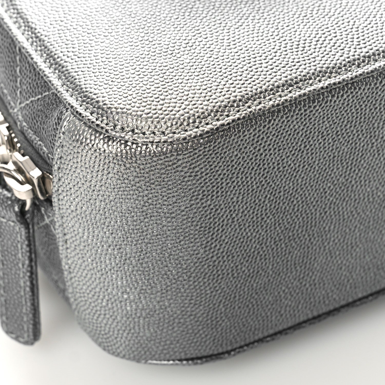 Chanel Metallic Caviar Small Coco Curve Vanity Bag Navy Blue Silver 8 of 9