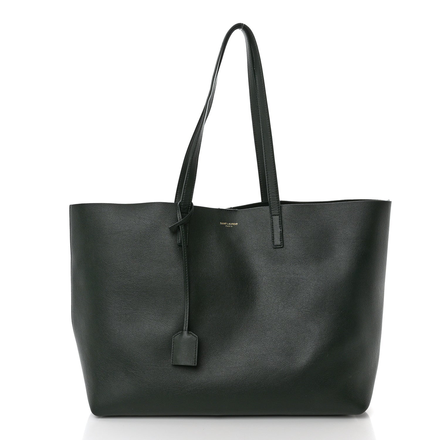 Saint Laurent Calfskin Large Shopping Tote Dark Green 3 of 11