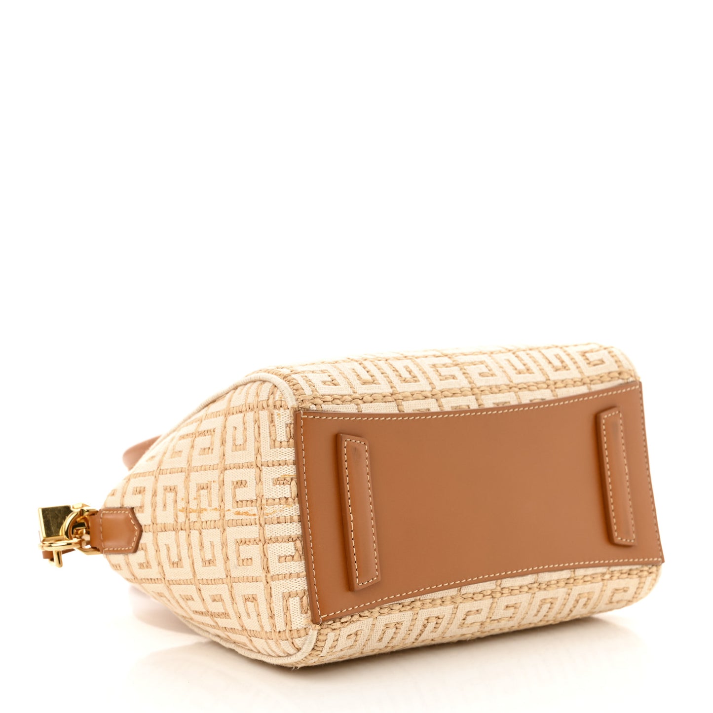 Raffia Jacquard Fabric 4G Mini Antigona Beige