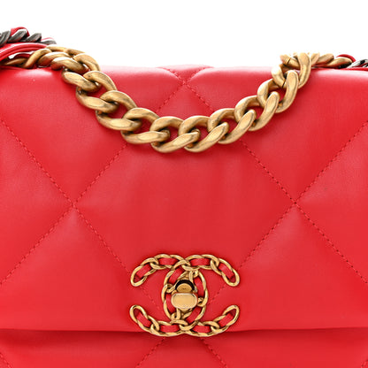 Chanel Lambskin Quilted Medium Chanel 19 Flap Red 8 of 12
