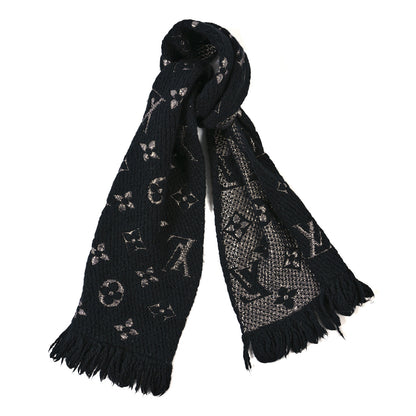 Louis Vuitton Wool Silk Logomania Shine Scarf Black 1 of 3