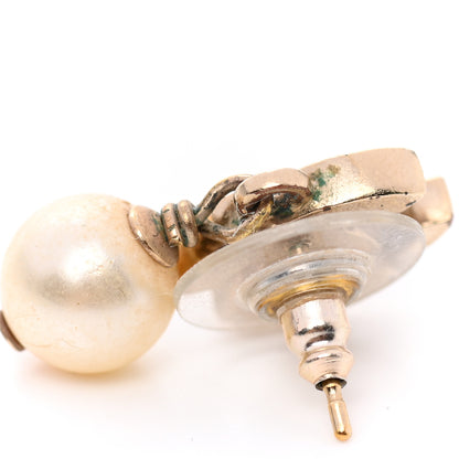 Chanel Pearl CC Drop Earrings Gold 3 of 5