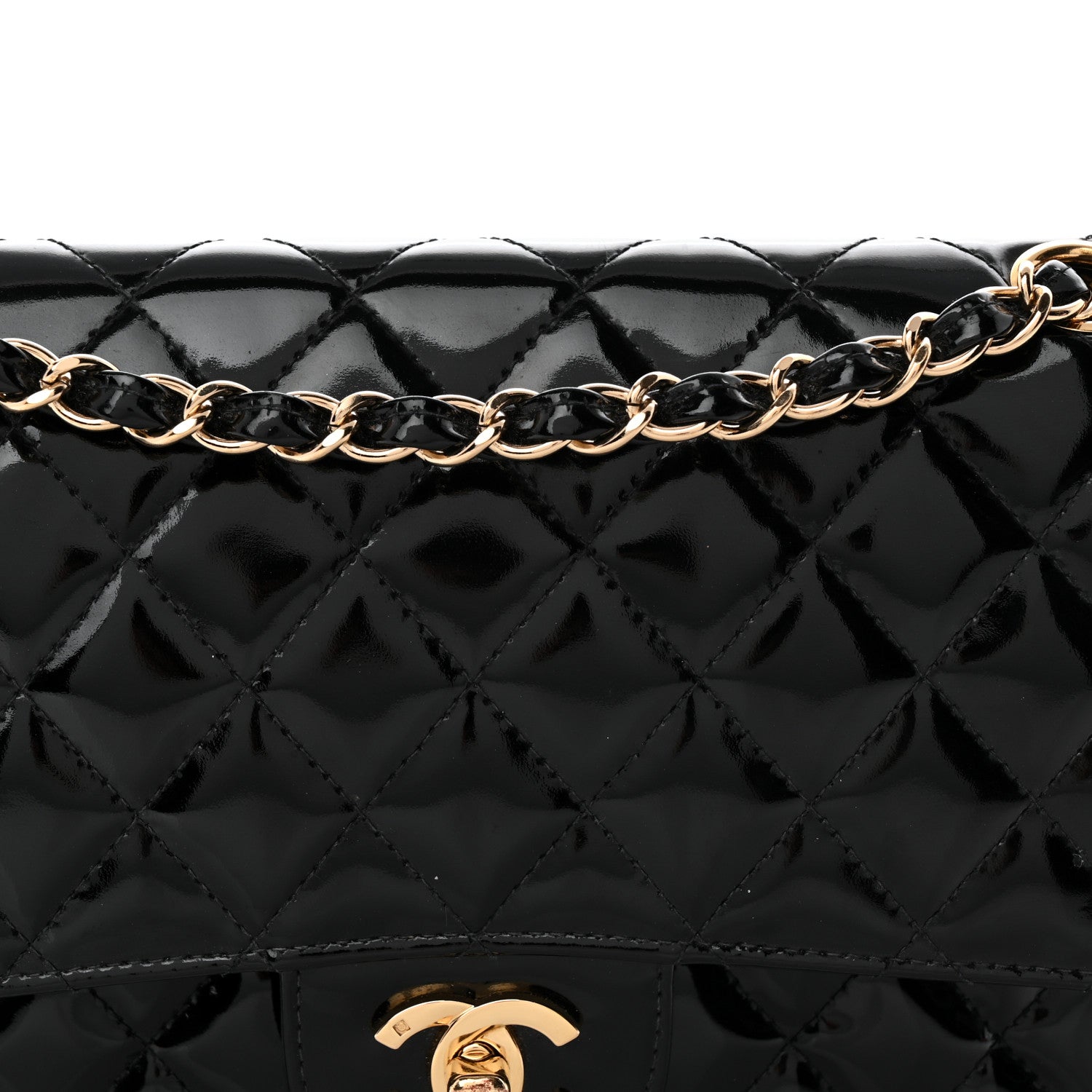 Chanel Patent Quilted Medium Double Flap Black 8 of 11