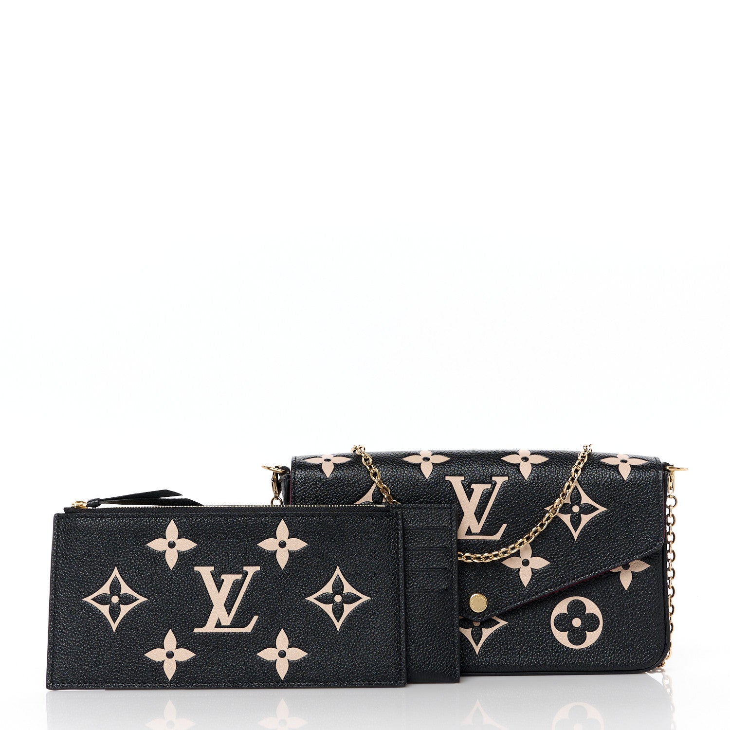 Louis Vuitton Empreinte Monogram Giant Felicie Pochette Black Beige 3 of 14