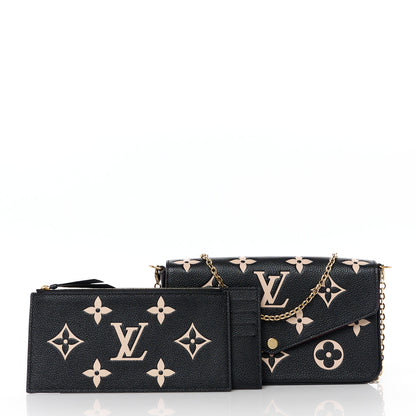 Louis Vuitton Empreinte Monogram Giant Felicie Pochette Black Beige 3 of 14