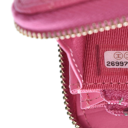 Chanel Caviar Quilted Small Zip Around Wallet Pink 8 of 9