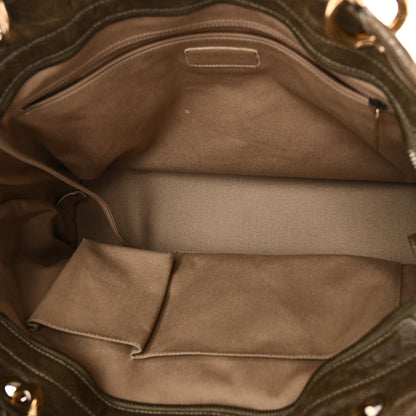 Chanel Crumpled Grained Calfskin Large Coco Pleats Tote Khaki 5 of 10