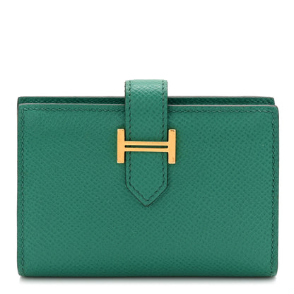 Hermes Epsom Bearn Card Holder Wallet Vert Jade 1 of 9
