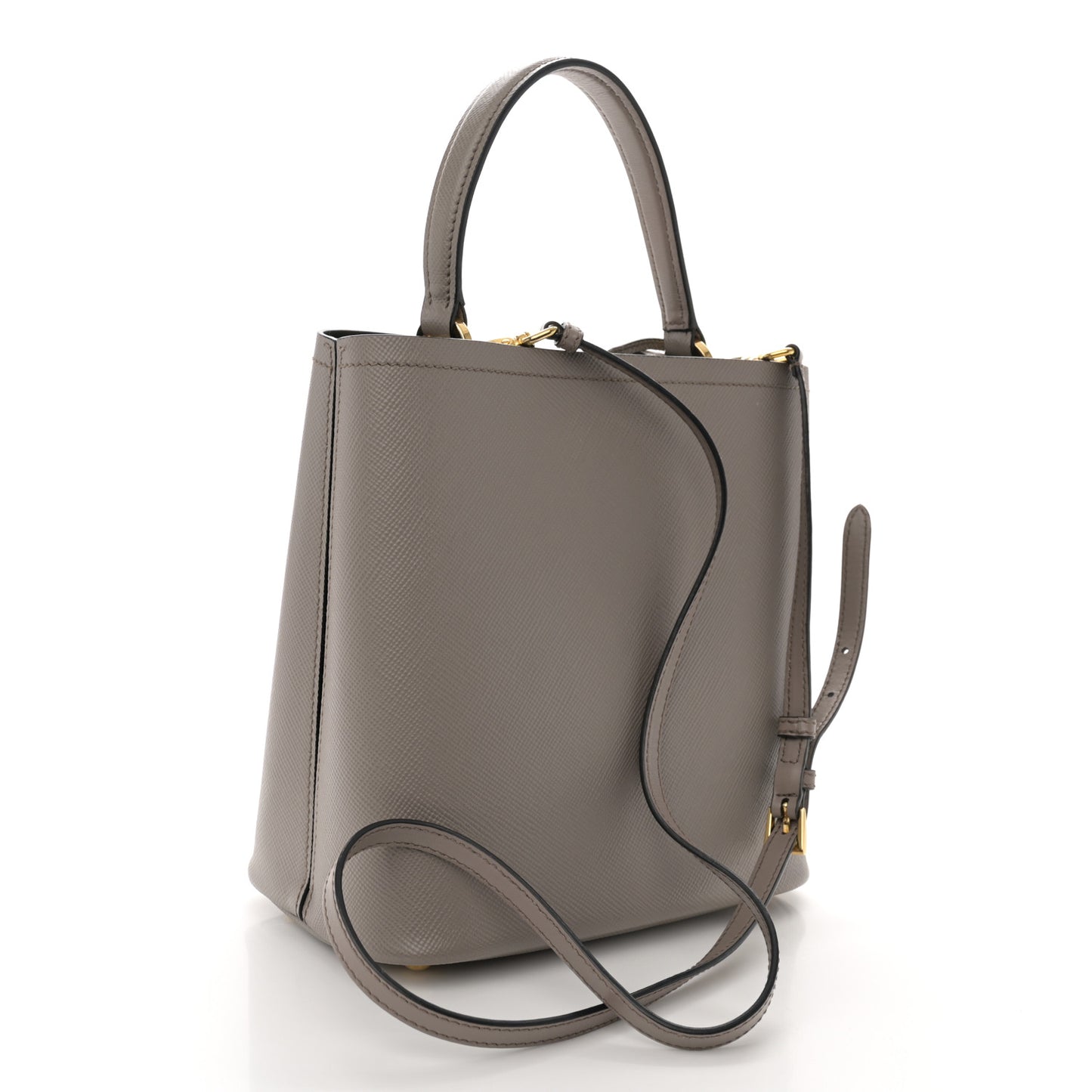 Saffiano Cuir Medium Panier Bucket Bag Argilla