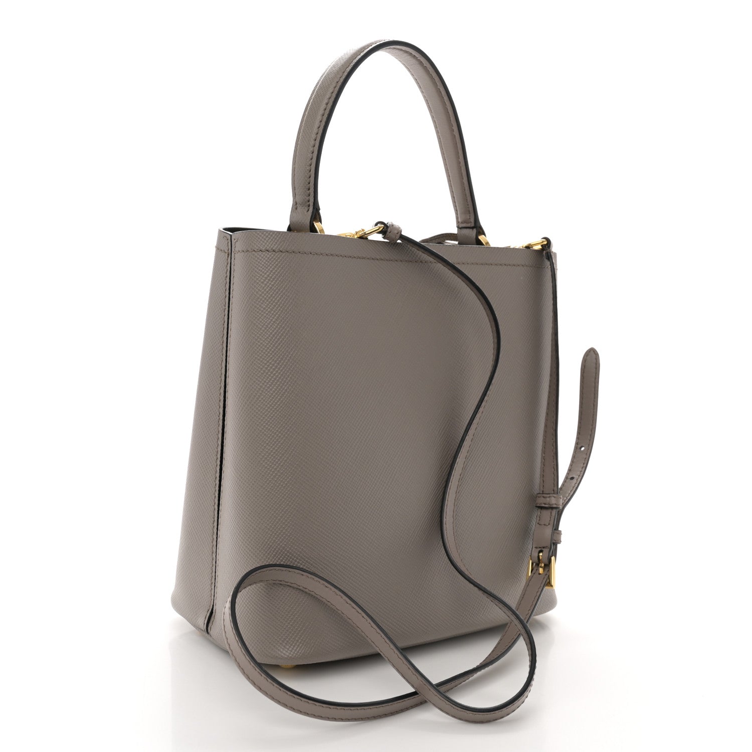 Prada Saffiano Cuir Medium Panier Bucket Bag Argilla 3 of 10