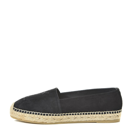 Saint Laurent Suede Monogram Espadrilles 37.5 Black 1 of 8