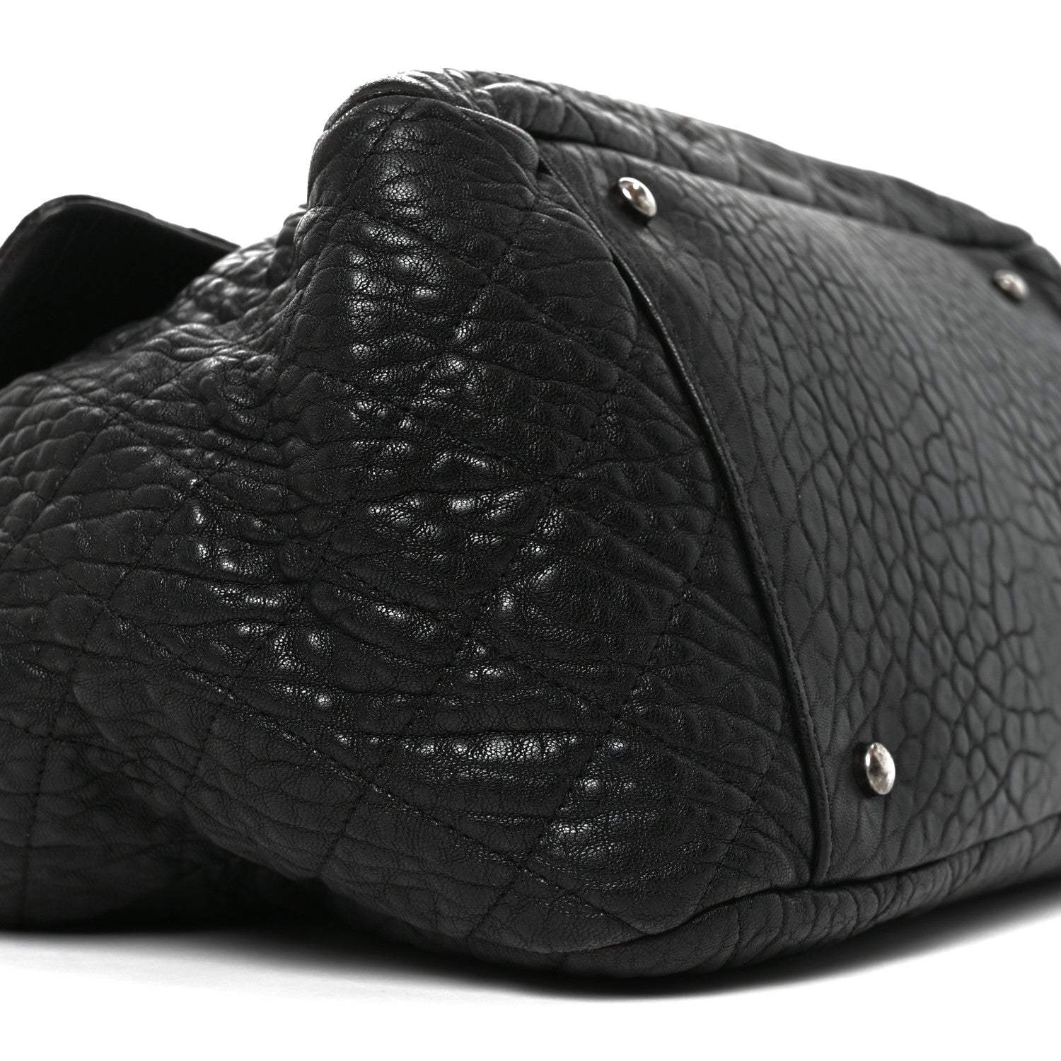 Chanel Crumpled Lambskin Quilted Large Tote Black 8 of 9