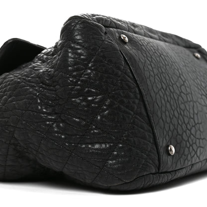 Chanel Crumpled Lambskin Quilted Large Tote Black 8 of 9