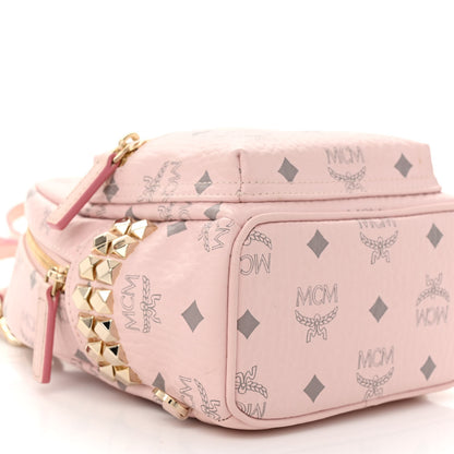 MCM Visetos Side Stud X-Mini Stark Bebe Boo Backpack Soft Pink 8 of 10