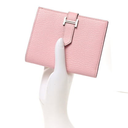 Hermes Chevre Mysore Bearn Compact Wallet Rose Sakura 2 of 7