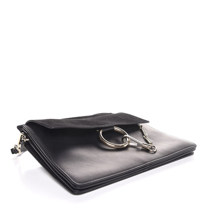 Chloe Suede Calfskin Medium Faye Shoulder Bag Black 4 of 7