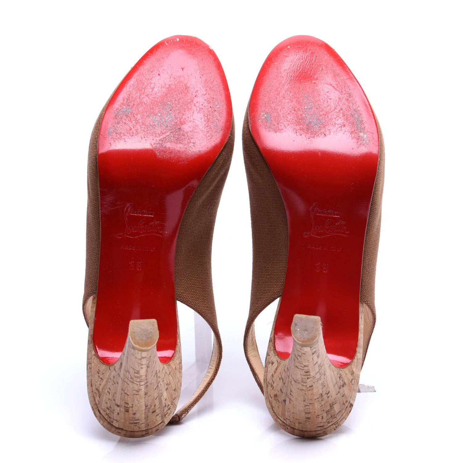Christian Louboutin Canvas Cork No Prive 90 Pumps 38 Natural 8 of 11