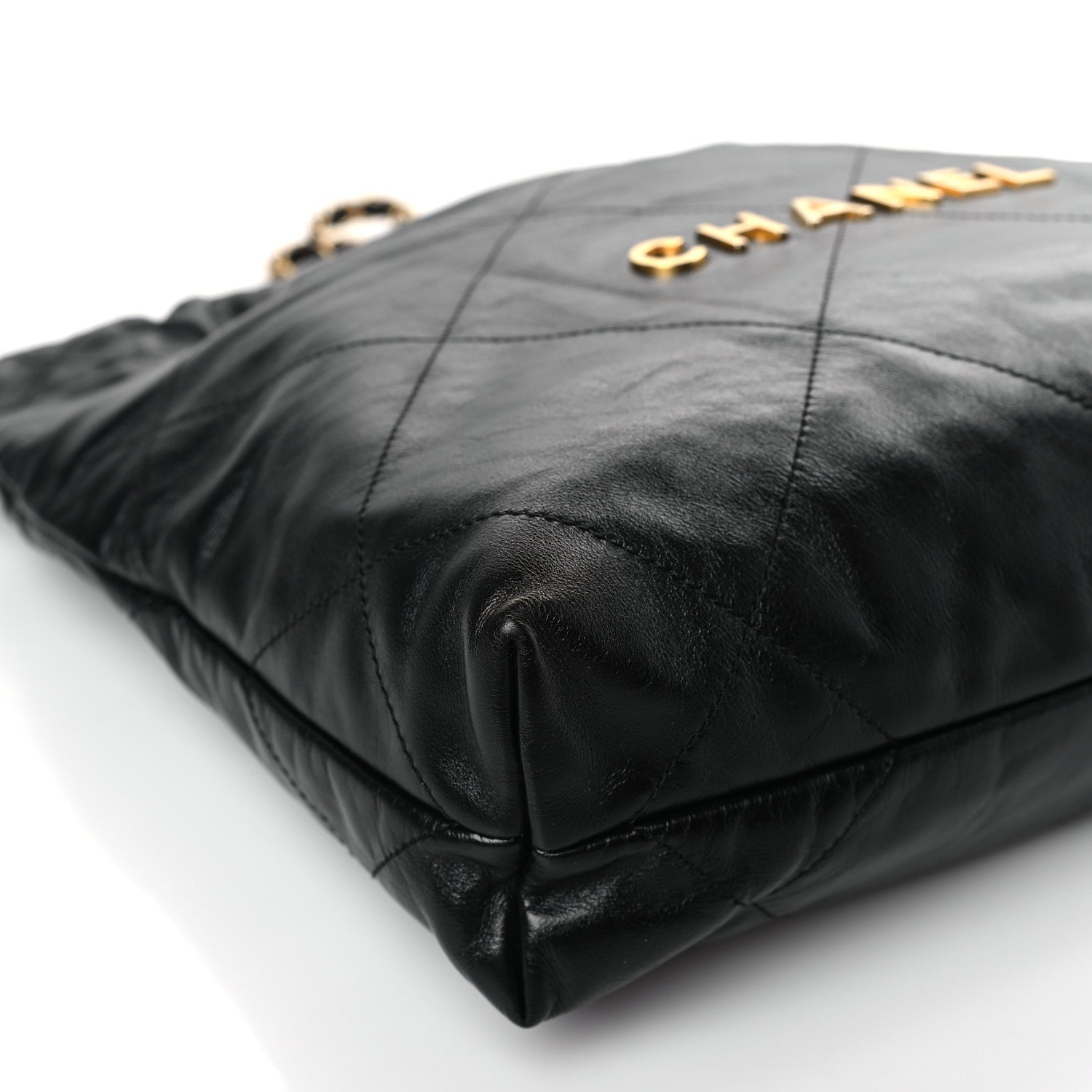 Chanel Shiny Calfskin Quilted Small Chanel 22 Black 9 of 10