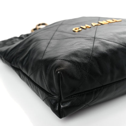 Chanel Shiny Calfskin Quilted Small Chanel 22 Black 9 of 10